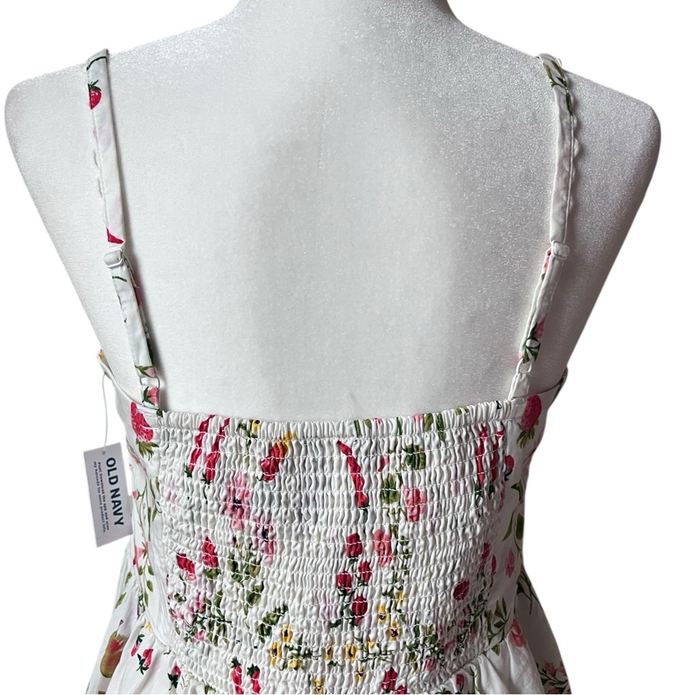 Old Navy Sleeveless Midi Dress Fruit Flower Print Size Medium NWT Cottagecore - Picture 6 of 14